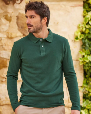 Polo Homme Manches Longues Vert