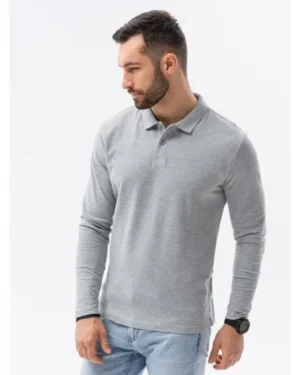 Polo Homme Manches Longues Gris